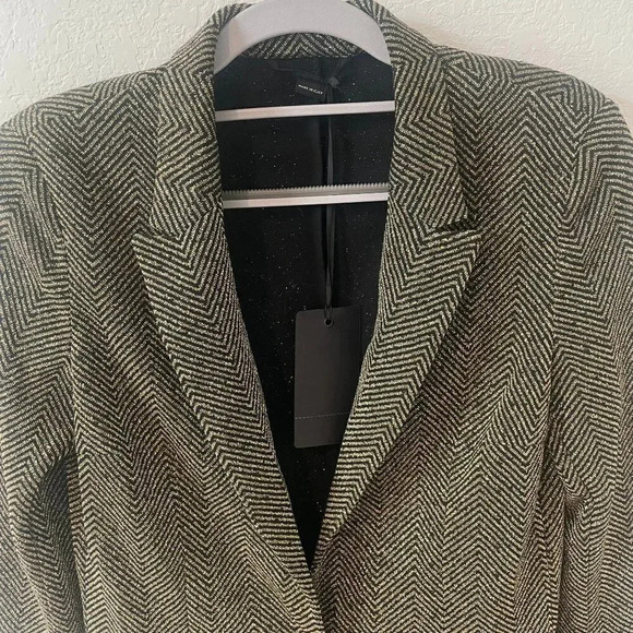 Seventy Sergio Tegon New Gold Striped Blazer Womens Black Size Medium NWT - Picture 4 of 11